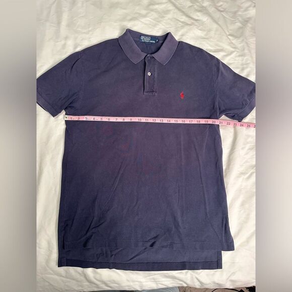 Polo Ralph Lauren Men’s Medium Navy Collared Shirt, Red Logo, Classic Fit - Picture 7 of 11